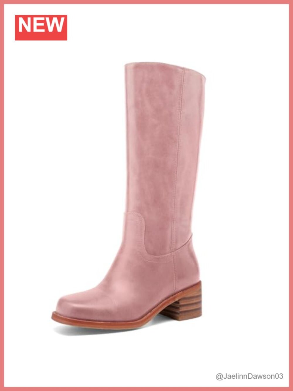 Knee High Boots Square Toe Chunky Block Heel Slip On Low Heel Riding Boots for
